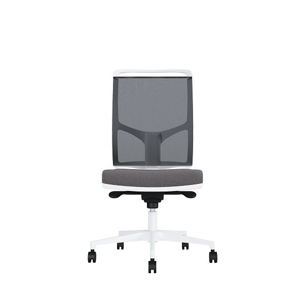 Bisley Bürodrehstuhl Zed, Weißes Kunststoff, Ohne Armlehnen, Fußkreuz aus Kunststoff, NE0625 grau, ZEDKSWNE0625