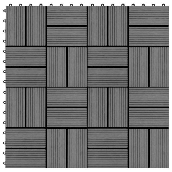 vidaXL Terrassenfliesen 11 Stück WPC 30 x 30 cm 1 qm Grau, 45030