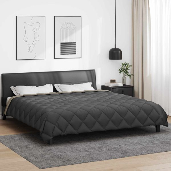 vidaXL Winterbettdecke Hellgrau und Anthrazit 240 x 260 cm Mikrofaser, 42025763