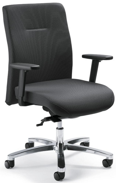 Deskin XXL-Drehstuhl BIG STAR 10, Fußkreuz Aluminium poliert, Bezug Stoff Basic W, Farbe anthrazit, 277218