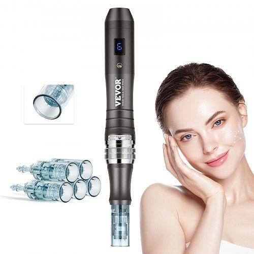 VEVOR Professionelles Mikronadelstift Derma-Stift 6 Gang mit 5 Nadeln 0-2,5mm, NMWZKZ5516P9GLREAV2