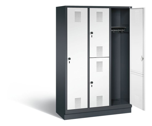 C+P Kombi-Spind Evolo, H1800xB1200xT500mm, Farbe: Schwarzgrau / Verkehrsweiß, 48620-32 S10034