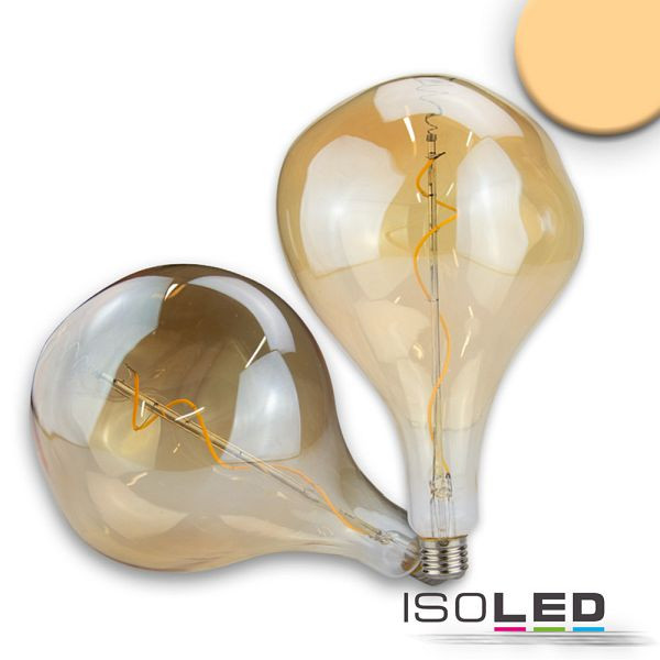 ISOLED E27 Vintage Line LED Dekobirne 165, 4W ultrawarmweiß, Glas amber, dimmbar, 114164