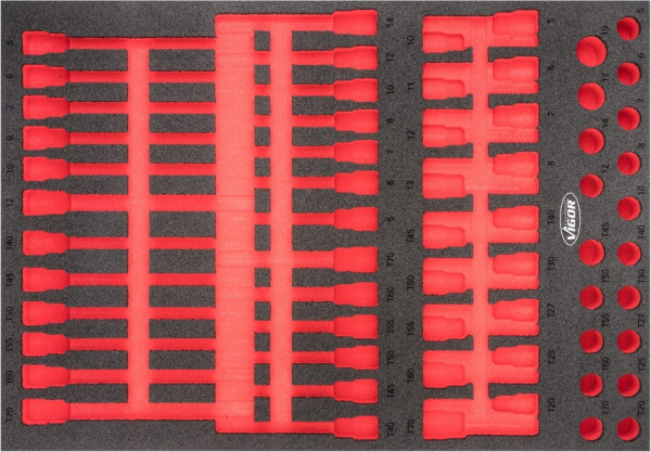 VIGOR 2-Komponenten Weichschaum-Einlagen, Einlagenmaß / Schubladengröße: L (563 x 393 x 35 mm), Verwendung: V6809, V6809-L