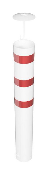 Schake Stahlrohrpoller Ø 273 x 5 mm ortsfest, zum Einbetonieren feuerverzinkt / weiß beschichtet, Gesamtlänge: 2000 mm, mit losem Deckel, 40272BA