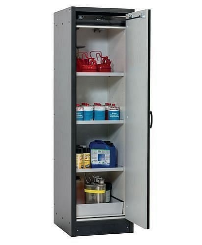 asecos Gefahrstoffschrank Basis-Line FM 30-63R, 565 mm, 3 Böden, Tür gelb (rechts), 238937