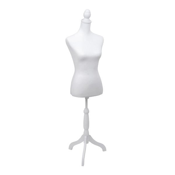 Mendler Schneiderpuppe HWC-Q24, Schaufensterpuppe Torso weiblich, Schaumstoff, abnehmbarer Bezug, FSC®-zertifiziert, weiß, 111702