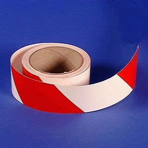 Moedel Warnmarkierung linksweisend, PVC-Folie, Rot-Weiß, 50 mm x 16,5 m, 54300