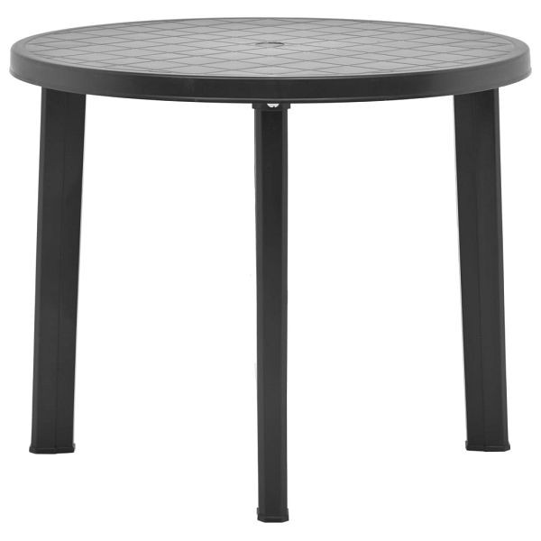 vidaXL Gartentisch Anthrazit 89 cm Kunststoff, 48807