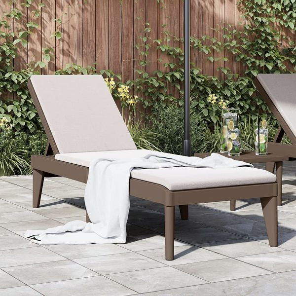 vidaXL Sonnenliege Braun 186x60x29 cm PP, Material: 100 % PP (Polypropylen), 364217