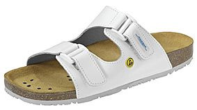 ABEBA ESD-Berufsschuhe Nature Sandale weiß ESD, OB, 2 verstellbare Ristriemen, Glattleder, 4080-43