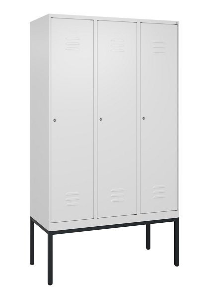 C+P Umkleidespind Classic PLUS, Gestell, 3 Abteile, 2120x1200x500mm, 9016/9016, Zylinderschlösser, 0800307-32 S10029