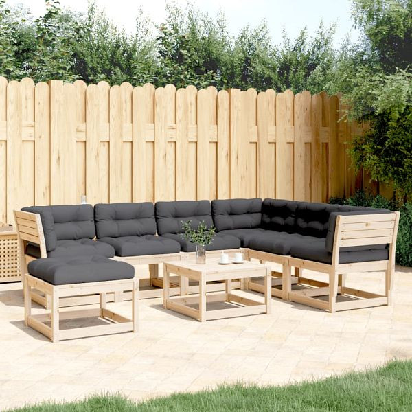 vidaXL 7-teilig Garten-Lounge-Set mit Kissen Massivholz Kiefer, 3216930
