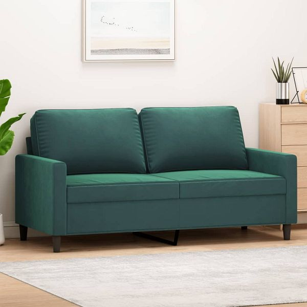 vidaXL 2-Sitzer-Sofa Dunkelgrün 140 cm Samt, 359201, 8721012139275