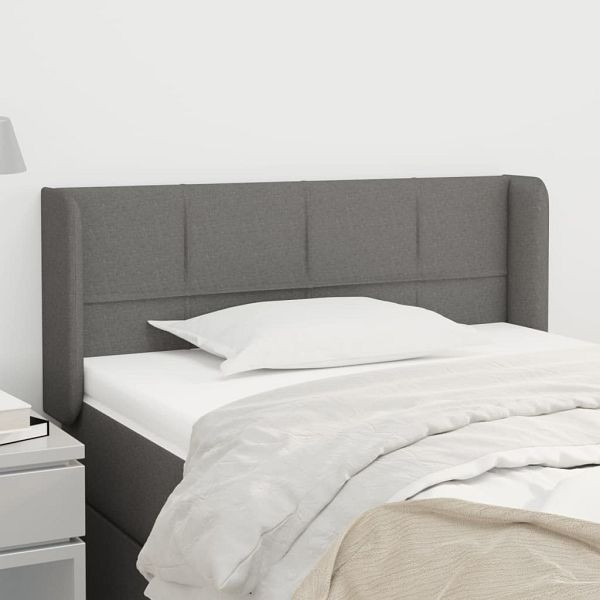 vidaXL Kopfteil mit Ohren Dunkelgrau 103x16x78/88 cm Stoff, 3118759