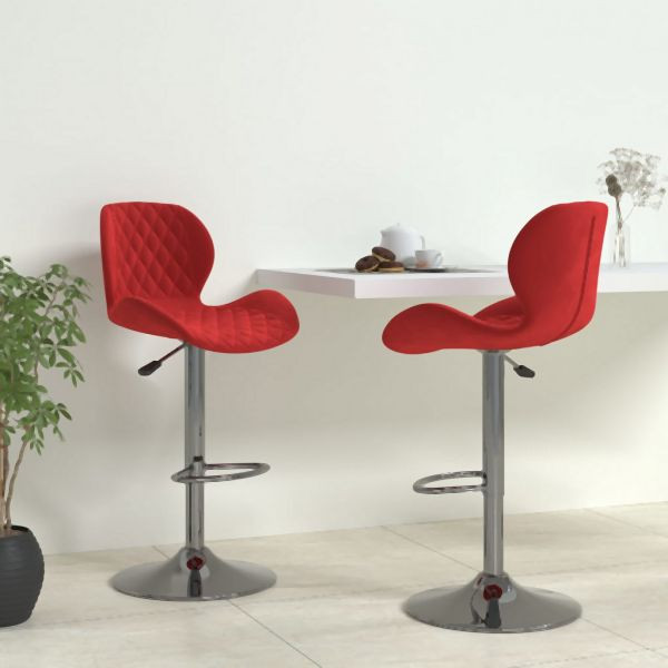 vidaXL Barhocker 2 Stk. Weinrot Samt, optimalen Sitzkomfort, 334917