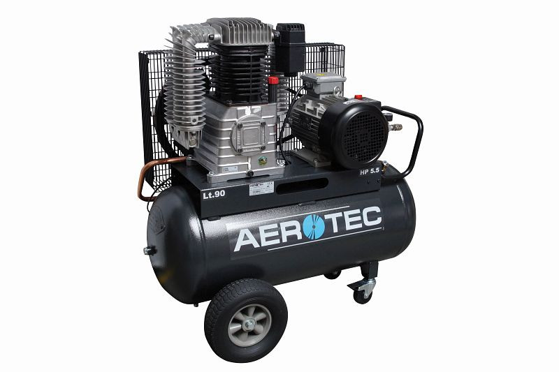 AEROTEC Industrie Kolbenkompressor Druckluft 400V ölgeschmiert, 580 l/min, fahrbar, 2-stufig, 2010191
