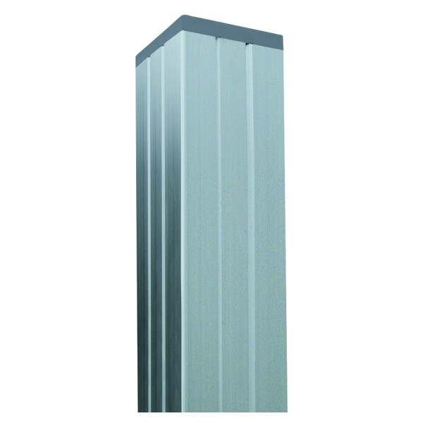T&J Aluminium TOR-Pfosten für Steckzaunserien, SILBER, 68 x 68 x 2700 mm, verstärkt, 44868