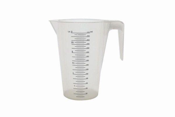 Schneider Messbecher, Polyethylen, 3,0 l, mit offenem Griff, stapelbar, 200179