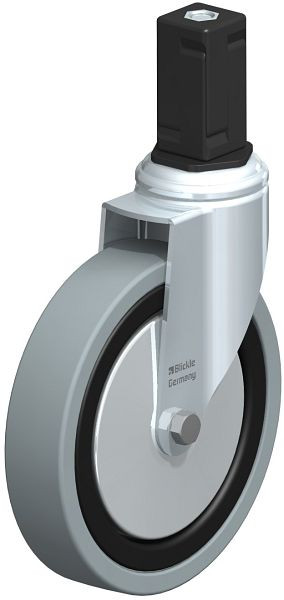 Blickle LKRA-VPA 150K-11-FA-EV15 Apparate-Lenkrolle mit Expander, Vollgummi, Grau, 848485