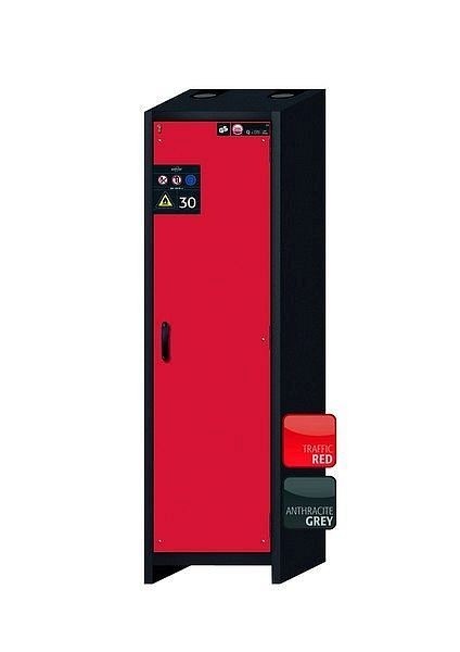 asecos Sicherheitsschrank Q-CLASSIC-30, Q30.195.056.R in verkehrsrot RAL 3020 mit 4x Auszugswanne Standard (Edelstahl), 31007-066-33424