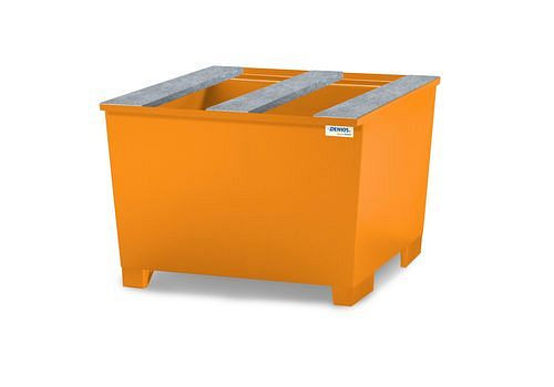 DENIOS Auffangwanne base-line aus Stahl für 1 IBC, lackiert, Auflageprofile, 273859