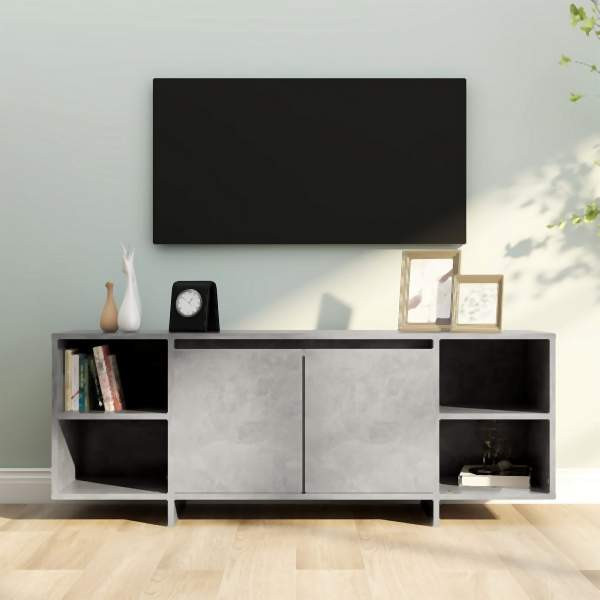 vidaXL TV-Schrank Betongrau 130x35x50 cm Holzwerkstoff, 809588