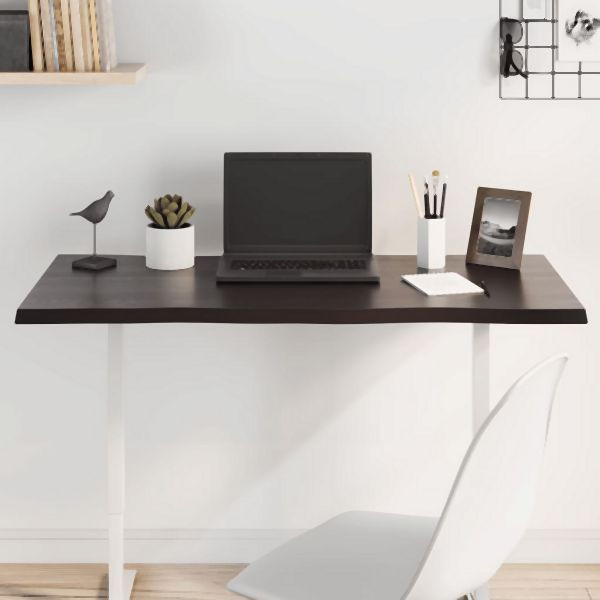 vidaXL Tischplatte 100x60x2 cm Massivholz Eiche Behandelt Baumkante, 364019