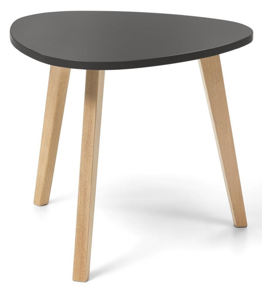 Deskin Beistelltisch OAK, Dekor anthrazit, Beine Eiche massiv, Freiform 850 x H 630 mm, 293284