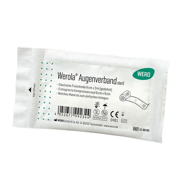 WERO Werola Augenverband, steril, mit 2 Kompressen oval 6 cm x 8 cm, 110083