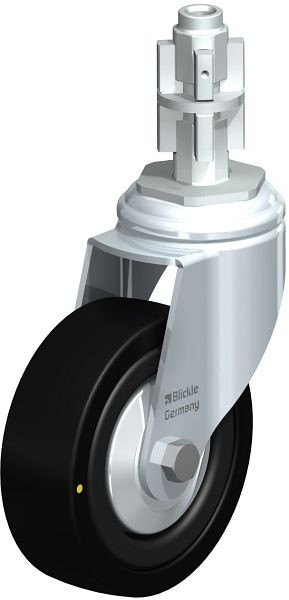 Blickle LKRA-VPA 101K-11-EL-FA-E14 Apparate-Lenkrolle mit Expander, Vollgummi, Schwarz, 750775