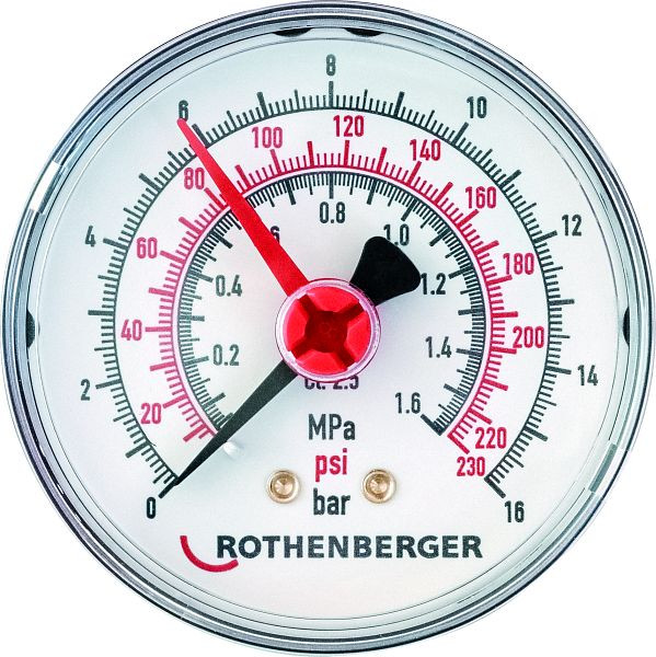Rothenberger Manometer 0-16 bar RP50 mit Dichtung, 61316