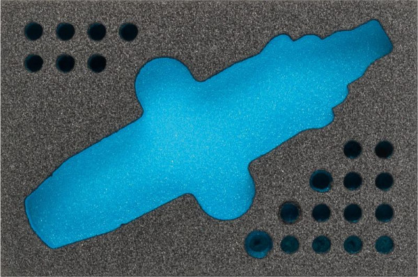 Hazet 2-Komponenten Weichschaum-Einlage, für 2272/23 N Abmessungen / Länge: 172 mm x 114 mm Ordnungssystem Größe: 1/9 (172 x 114 mm), 163-333L