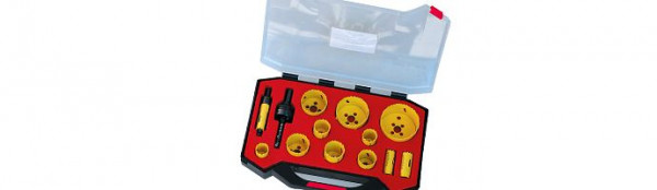 Karnasch Bi-Metall Lochsägen Koffer 16,19,22,25,29,32,35,38,44,51,64,76mm, 201519