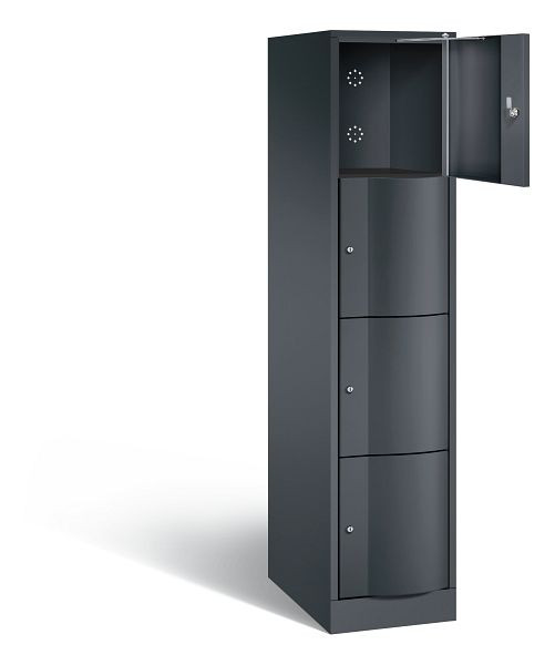 C+P XL-Schließfachschrank Resisto, H1950xB396xT640mm, Farbe: Schwarzgrau, 8470-173 S10013