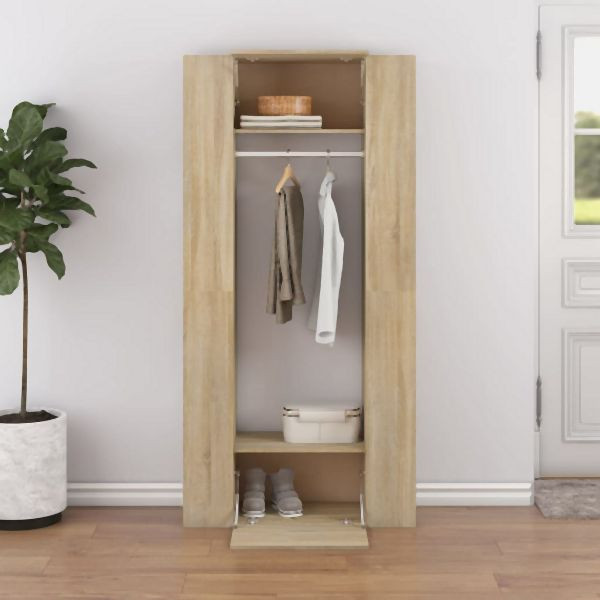 vidaXL Flurschränke 2 Stk. Räuchereiche Holzwerkstoff, 3082038