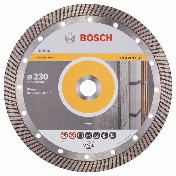 Bosch Diamanttrennscheibe Best for Universal Turbo, 230 x 22,23 x 2,5 x 15 mm, 2608602675
