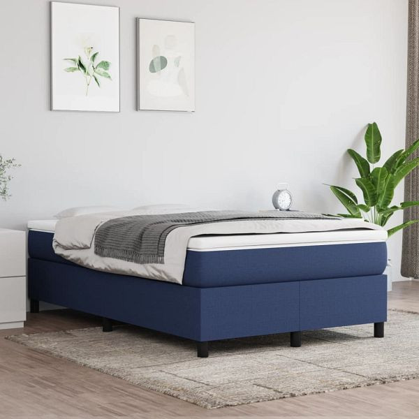 vidaXL Boxspringbett mit Matratze Blau 120x200 cm Stoff, 3144413
