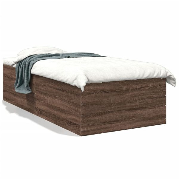 vidaXL Bettgestell Braun Eichen-Optik 75x190 cm Holzwerkstoff, 3280985