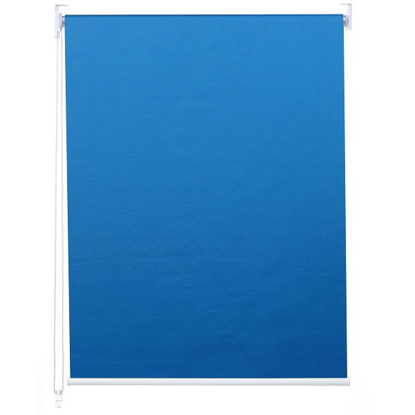 Mendler Rollo HWC-D52, Fensterrollo Seitenzugrollo Jalousie, 90x160cm Sonnenschutz Verdunkelung blickdicht, blau, 63323