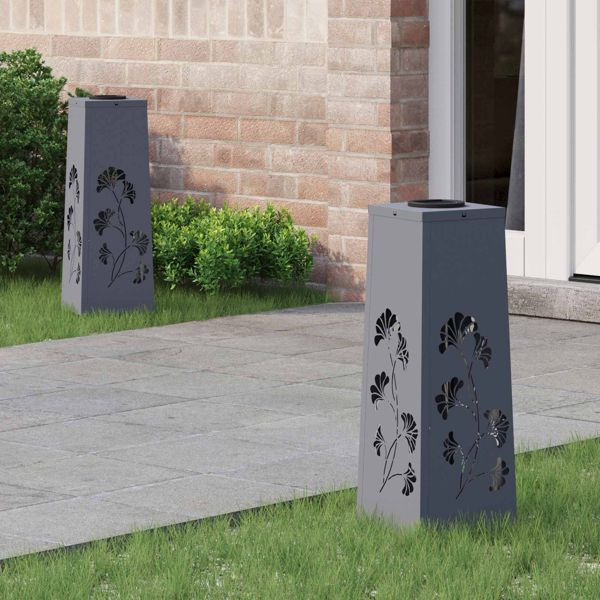 vidaXL Solar LED Weg Licht 2 pcs Anthrazit Kalt gewalzter Stahl, 879753