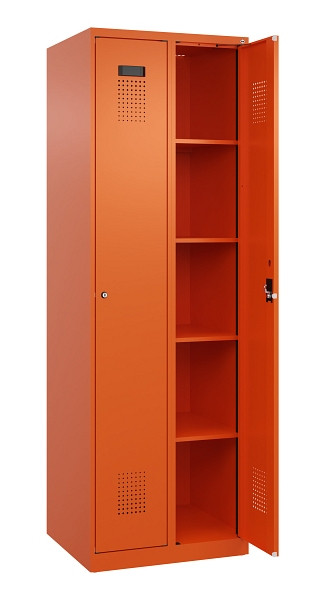 C+P Wäsche-Spind Evolo PLUS, 2 Abteile, 1850x600x500mm, 2004/2004, Verschluss Zylinderschloss, Ablageböden 8, 049000-20B S10050