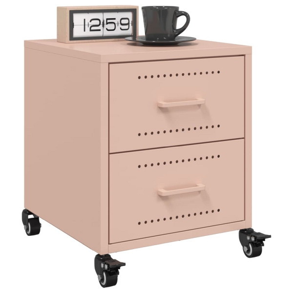 vidaXL Nachttische 2 Stück Rosa 36x39x43,5 cm Stahl, 846629