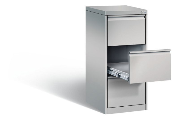 C+P Karteischrank Acurado, H1045xB433xT590mm, Farbe: Weißaluminium, Griffleiste, 12423-321 S10004