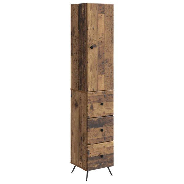 vidaXL Schrankset 2-teilig Altholz 34,5 x 34,5 x 90 cm Holzwerkstoff, 3416896