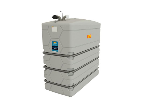 Cemo CUBE-Tank 2.000 l Slimline für AdBlue mit Domdeckel und Zubehör komplett montiert, 12079