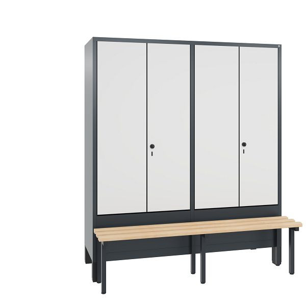 C+P Spind Evolo, 4 Abteile, H1850xB1590xT815 mm, Anthrazit/HPL Weiß, 48032-42 S10293