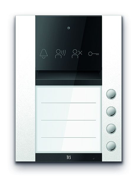 TCS Türkontrollsystem PES PRO Audio Außenstation 4T 1 Spalte AP RAL9010 reinweiß, ASA110104-0019