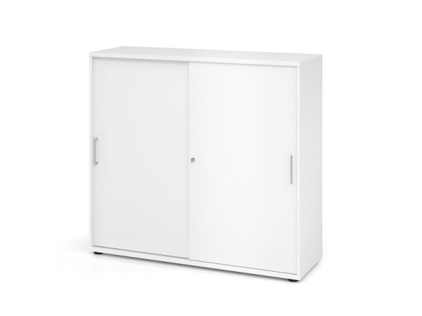 Hammerbacher Schiebetürschrank 1753S BS, 3 OH, Korpus: Weiß / Front: Weiß, 120 x 40 x 110 cm (BxTxH), V1753S/W/W/BS