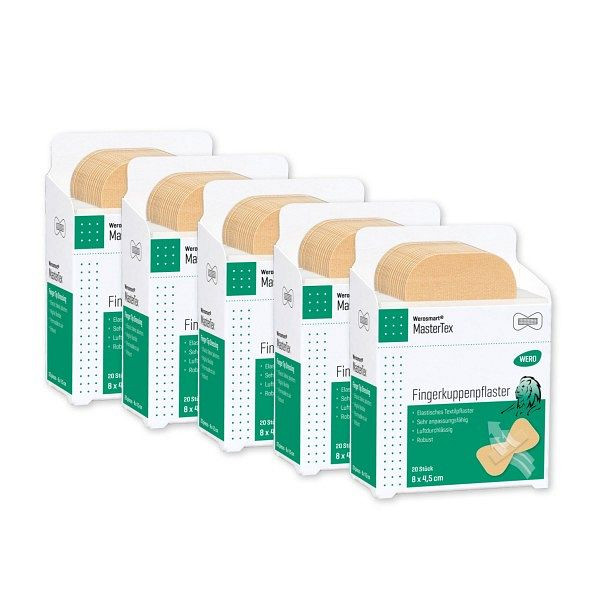 WERO Werosmart MasterTex Fingerkuppenpflaster, 8 x 4,5 cm, VE: 5 x 20 Stück, 150211